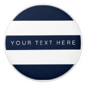 濃紺及び白くストライプのなカスタム セラミックノブ (正面)