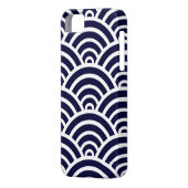 濃紺及び白の帆立貝パターン Case-Mate iPhoneケース (裏面左)