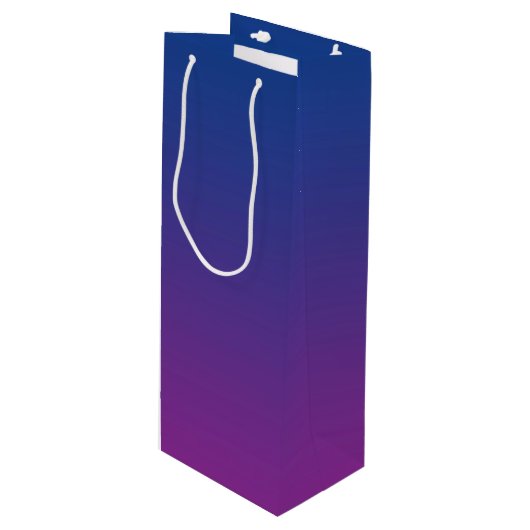 濃紺及び紫色のグラデーション ワインギフトバッグ (正面アングル)