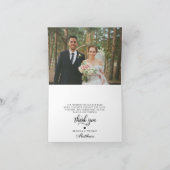 濃紺及び魅力的な銀製の紙吹雪の結婚式は感謝していしています サンキューカード (内部)