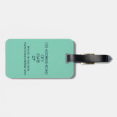 濃紺及びSpearmintのストライプのなパーソナライズ ラゲッジタグ (裏面横)