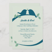 濃紺愛鳥の結婚式招待状 招待状 (正面/裏面)