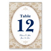 濃紺数を用いるバーラップそしてレース テーブルナンバー (裏面)