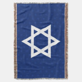 濃紺白いダビデの星 スローブランケット (正面縦)