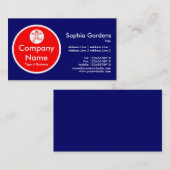 濃紺赤い円- 名刺 (正面/裏面)