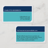 濃紺頭が切れるな学生の雇用の概要カード コーリングカード (正面/裏面)