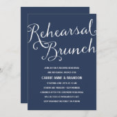 濃紺|の素朴な書道のリハーサルのブランチ 招待状 (正面/裏面)