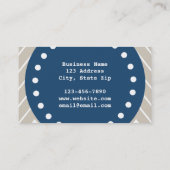 濃紺、シェブロンベージュパターン|あなたのモノグラム 名刺 (裏面)