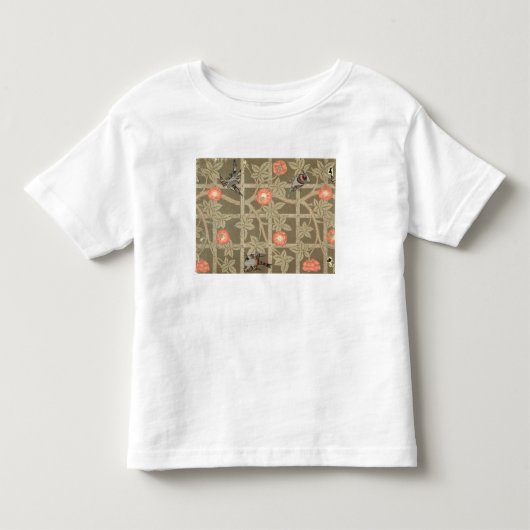 濃緑色のbackgとの格子垣の壁紙のデザイン トドラーTシャツ (正面)