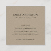 濃緑色ピンク動物イニシャルリースプロフェッショナル スクエア名刺 (裏面)