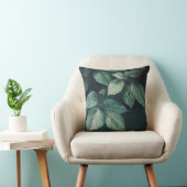 濃緑葉模様枕 クッション (椅子)