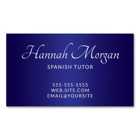 濃色と深い青のスクグラデーションリエレガントプト マグネット名刺 (正面)