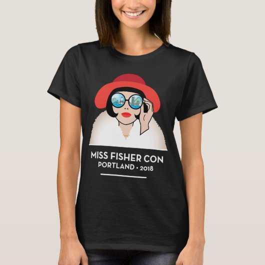 濃色服飾用 裏向きのミス・フィッシャーコンバージョンアート Tシャツ (正面)