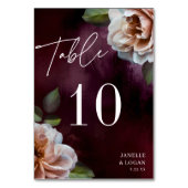 濃色+ムーディ素朴フローラテーブル番号カード テーブルナンバー (裏面)