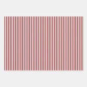 濃赤と白のストライプ ラッピングペーパーシート (正面)