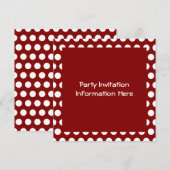 濃赤色に白い水玉模様のブランク 招待状 (正面/裏面)