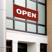 濃赤色オープン バナー 横断幕 (ビルの外側)