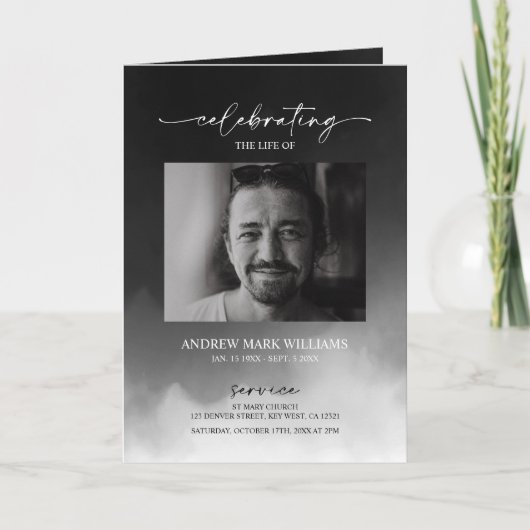 濃霧の葬儀順番の折り畳みプログラム カード (正面)