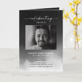 濃霧の葬儀順番の折り畳みプログラム カード (黄色い花)