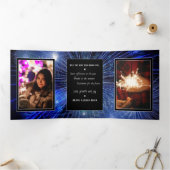 濃鮮やか色の花火2026年新年3枚の写真 三つ折りクリスマスカード (内部)