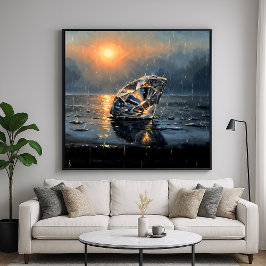 濡れたダイヤモンド - 印象派スタイルのメランコリーアート ポスター