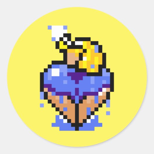 濡れたブロンドのステッカーを浸す ラウンドシール (正面)