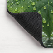 濡れた葉の下のネズミ マウスパッド (コーナー)