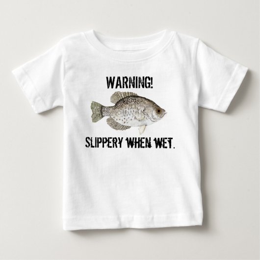 濡れているときは滑りやすい ベビーTシャツ (正面)