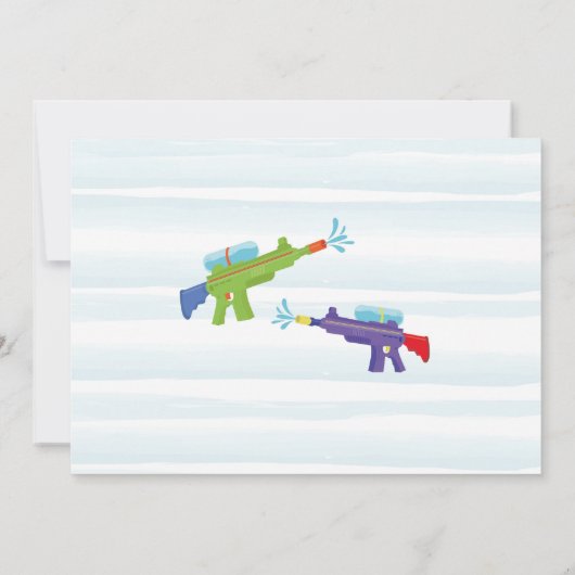 濡れ水鉄砲パーティー誕生日写真 招待状 (裏面)