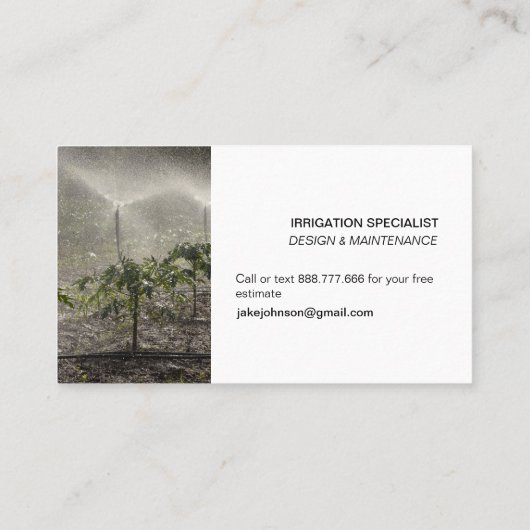 灌漑サービス 名刺 (裏面)