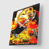 火あめ01 スクエア壁時計 (傾斜)