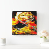 火あめ01 スクエア壁時計 (ホーム)