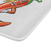 火おもしろいの上のスパイシーなチリ カッティングボード (角)