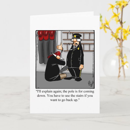 火おもしろい兵ユーモア歓迎グリーティングカード カード (黄色い花)