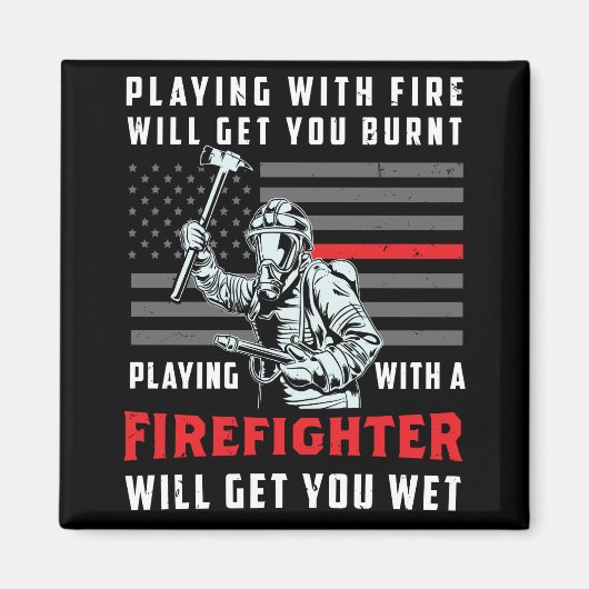 火おもしろい士遊は火を伴う マグネット (正面)