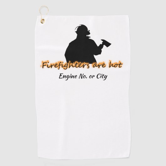 火おもしろい撃手が熱い ゴルフタオル (正面)