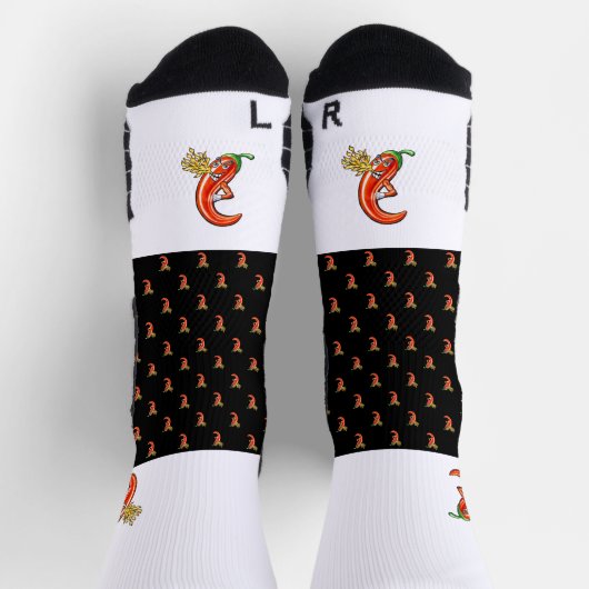 火おもしろい模様のスパイシーチリ ソックス (上部)