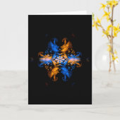 火およびウォータードラゴン属の火の芸術の挨拶状 カード (黄色い花)