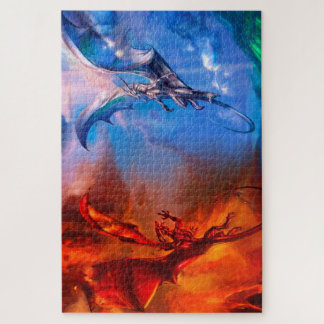 火および氷の決闘のドラゴンのパズル ジグソーパズル