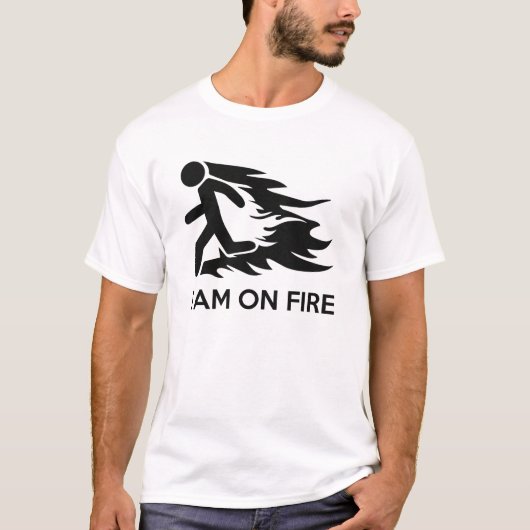 火が付いている Tシャツ (正面)