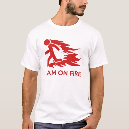 火が付いている Tシャツ (正面)