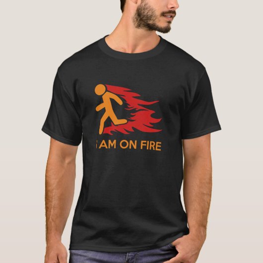 火が付いている Tシャツ (正面)