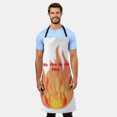 火が燃えている エプロン (着用した状態)