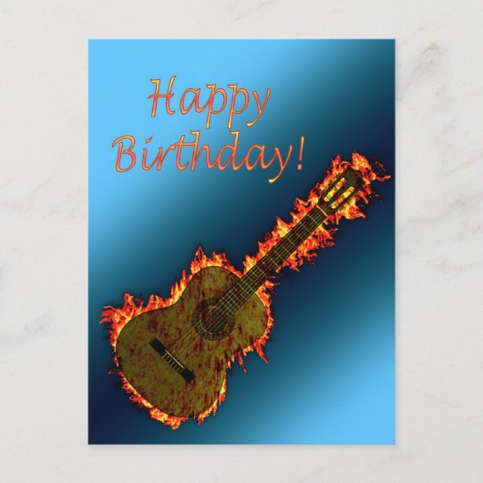 火が見えるほど熱いギター ポストカード (正面)