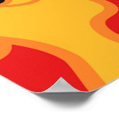 火だ。黒い背景に炎の舌。ヴィン ポスター (角)