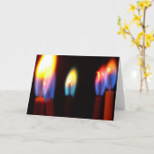 火と光のカード、誕生日ろうそく カード (黄色い花)