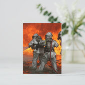 火と戦う消防士 ポストカード (スタンド正面)