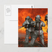 火と戦う消防士 ポストカード (正面/裏面)