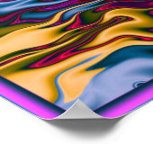 火と水のパターン ポスター (角)