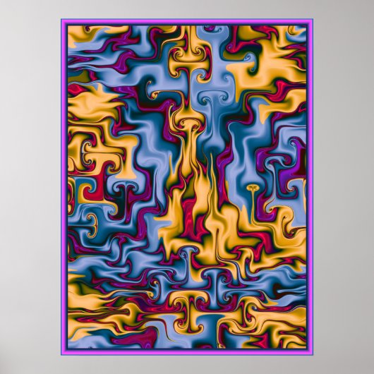 火と水のパターン ポスター (正面)